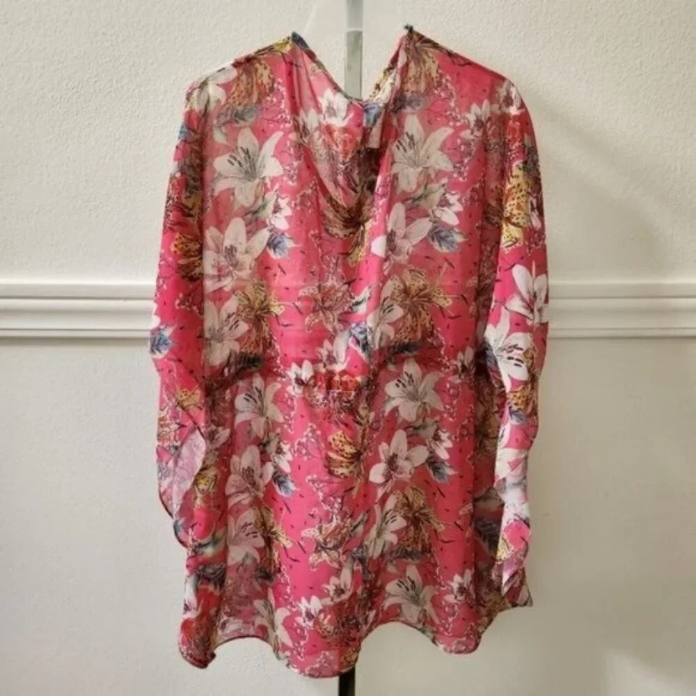 West Loop Women's Chiffon Floral Cover-Up One Size